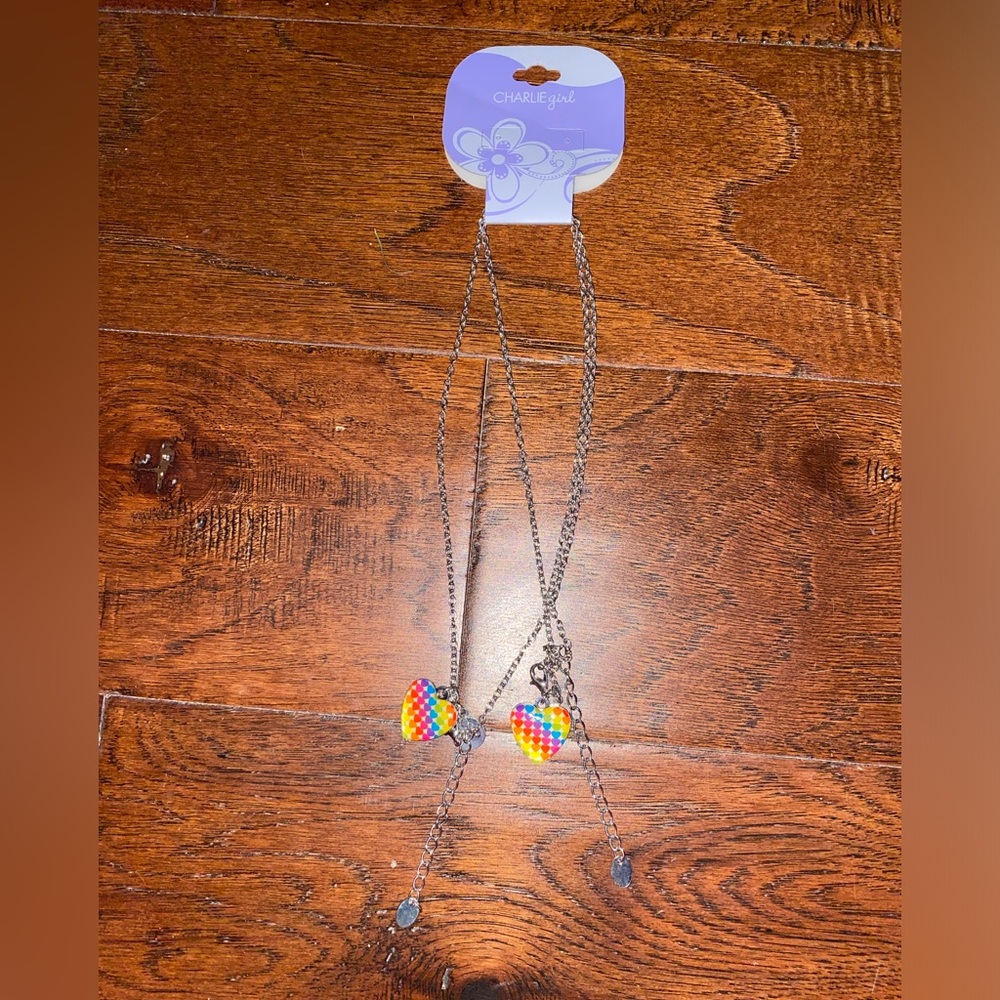 NWT Girls Rainbow Best Friends Necklace Set